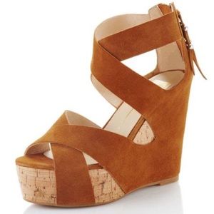 DOLCE VITA Jamie Tan Swede cork heel platform